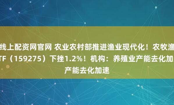 线上配资网官网 农业农村部推进渔业现代化！农牧渔ETF（159275）下挫1.2%！机构：养殖业产能去化加速