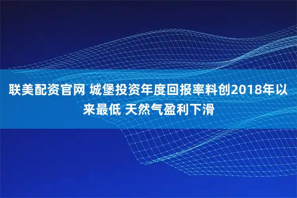 联美配资官网 城堡投资年度回报率料创2018年以来最低 天然气盈利下滑