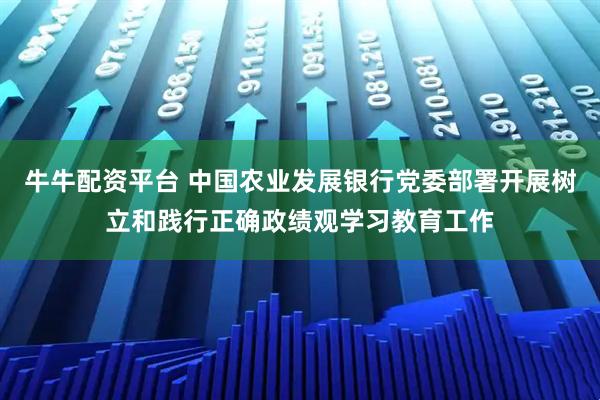牛牛配资平台 中国农业发展银行党委部署开展树立和践行正确政绩观学习教育工作
